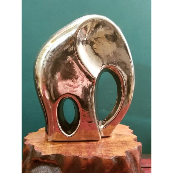 Vintage Torre and Tagus Ceramic Chrome Elephant Figurine 6.5"x5.5"x2.5" - Picture 2 of 5